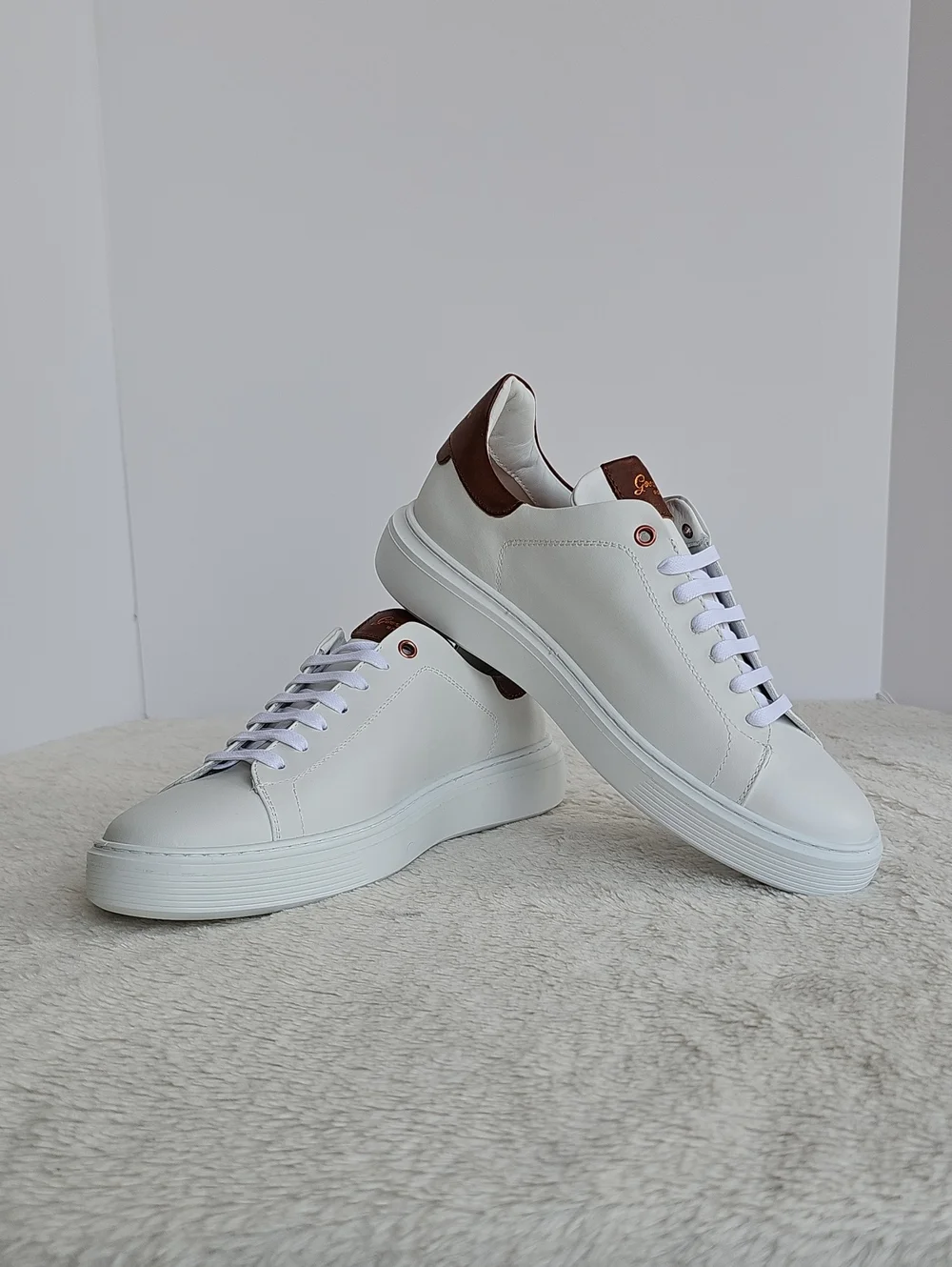 ​NIB Good Man Brand Men's White Leather Low Top Sneakers Sz 7.5